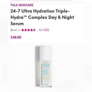 Tula Skincare 24-7 Ultra Hydration Triple-Hydra Complex Day & Night Serum